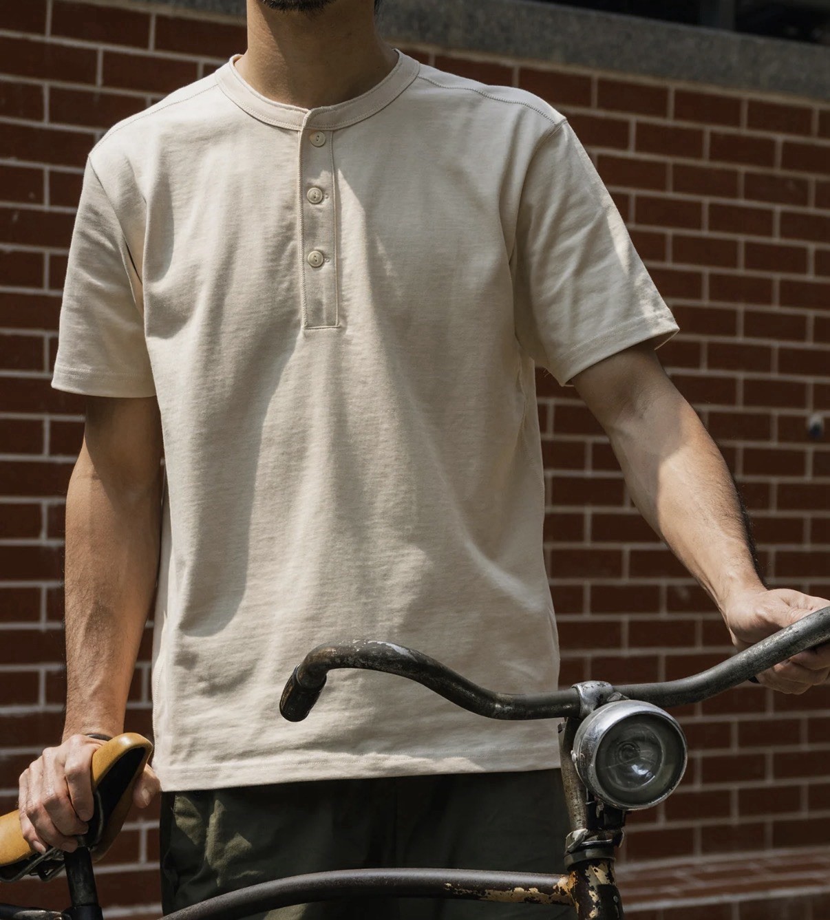 10.6 oz Cotton Short Sleeve Henley T-Shirt – Apricot L