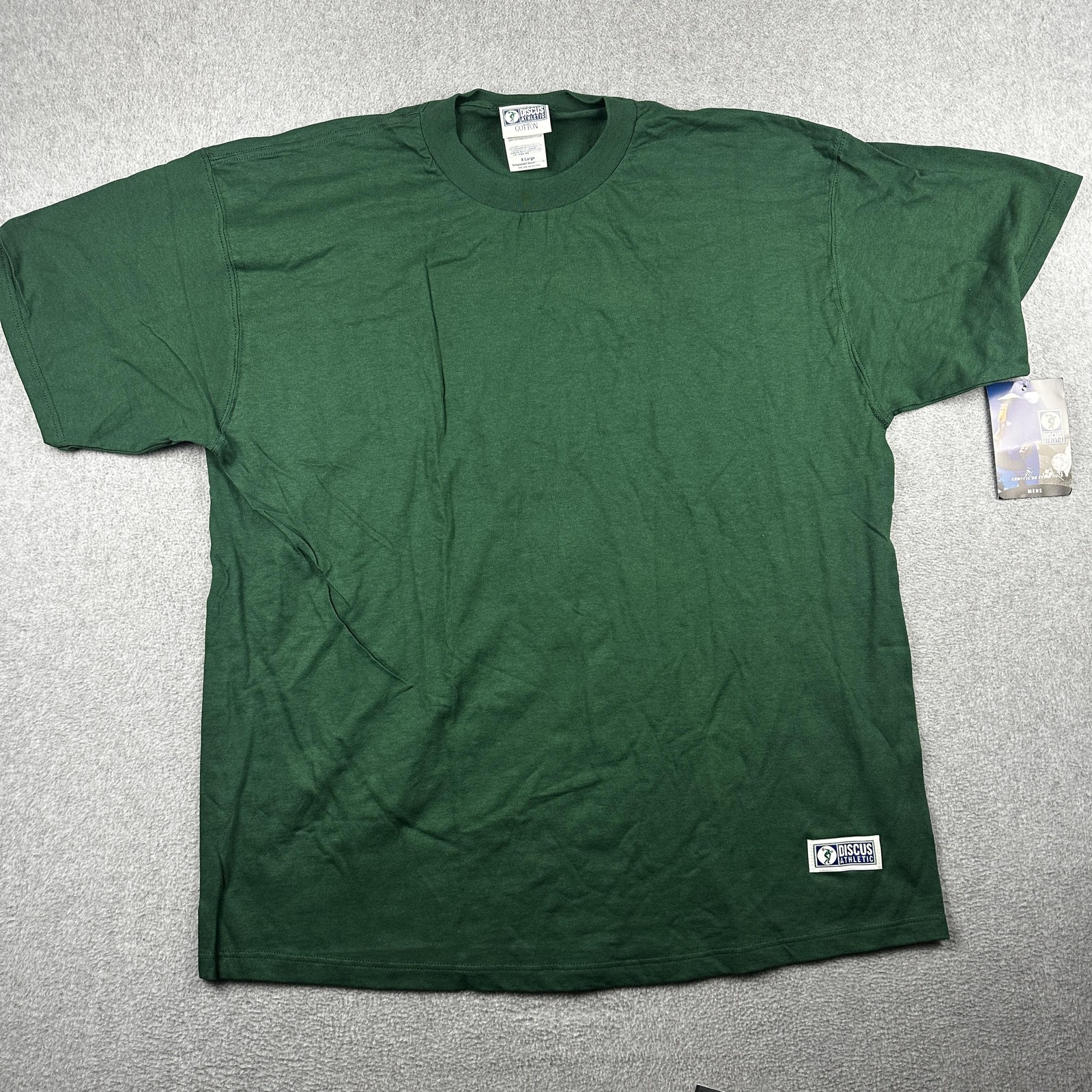 Vintage Discus Athletic Shirt Mens XL Green Cotton Crew Neck Blank Tee 90s