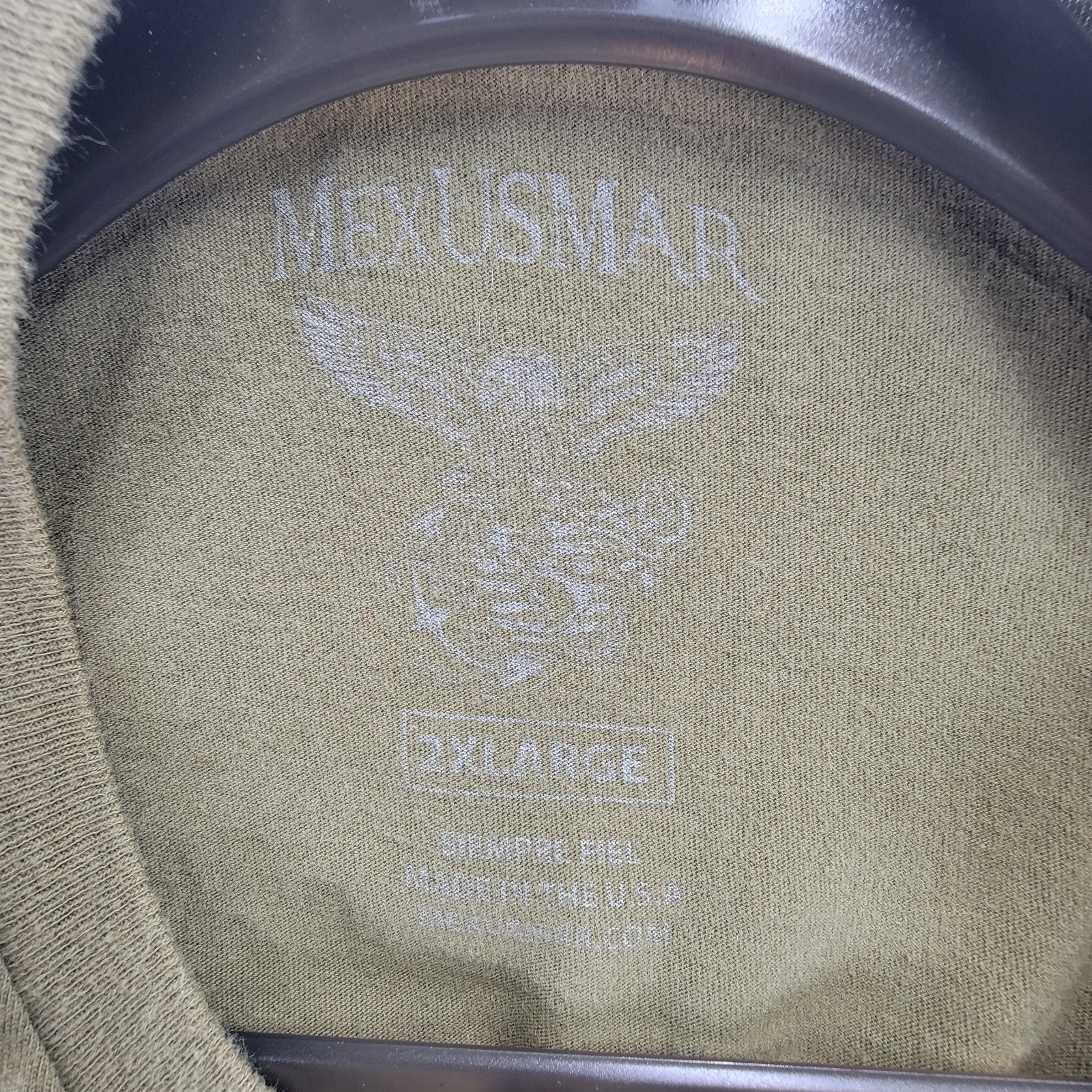 MEXUSMAR El Marine Loteria Graphic T-Shirt Olive Drab US Flag 2XL (Pre-Owned)