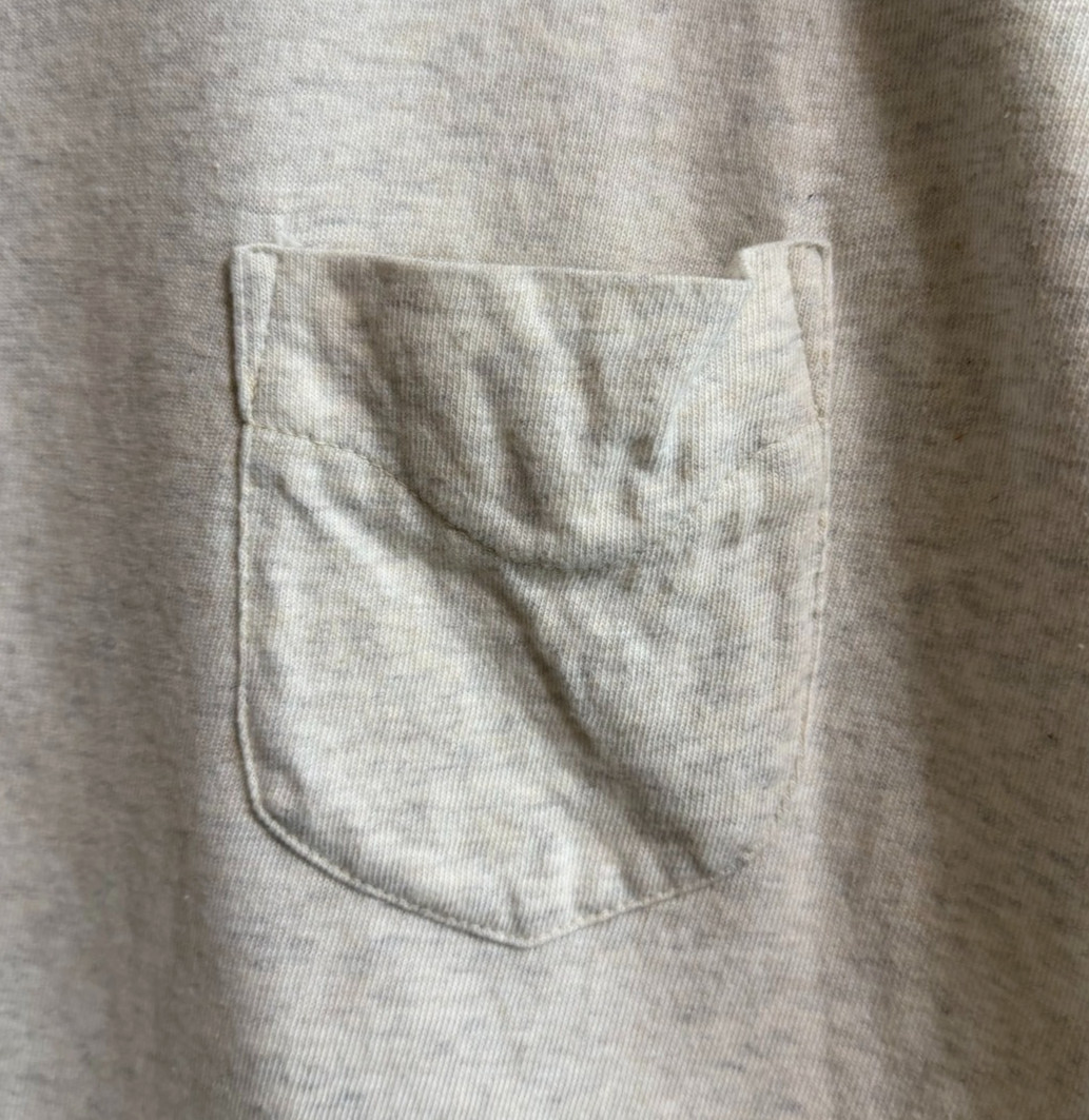FilMelange Organic Cotton Pocket Tee Gray White Size 5 XL Made in Japan