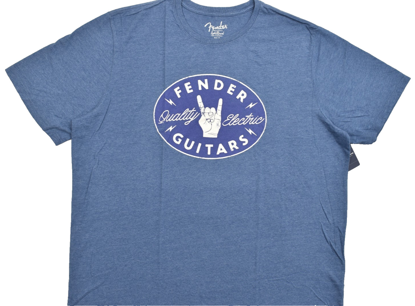 Lucky Brand Men’s Fender Rock Hand Blue Short Sleeve Crew Neck Size 3XLT NEW