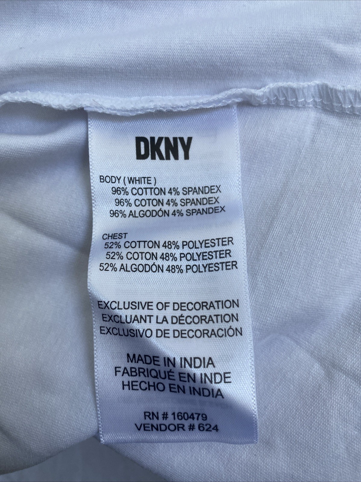 NEW DKNY Men’s T-Shirt Short Sleeve Crew Neck White Gray Large NWT $49.50