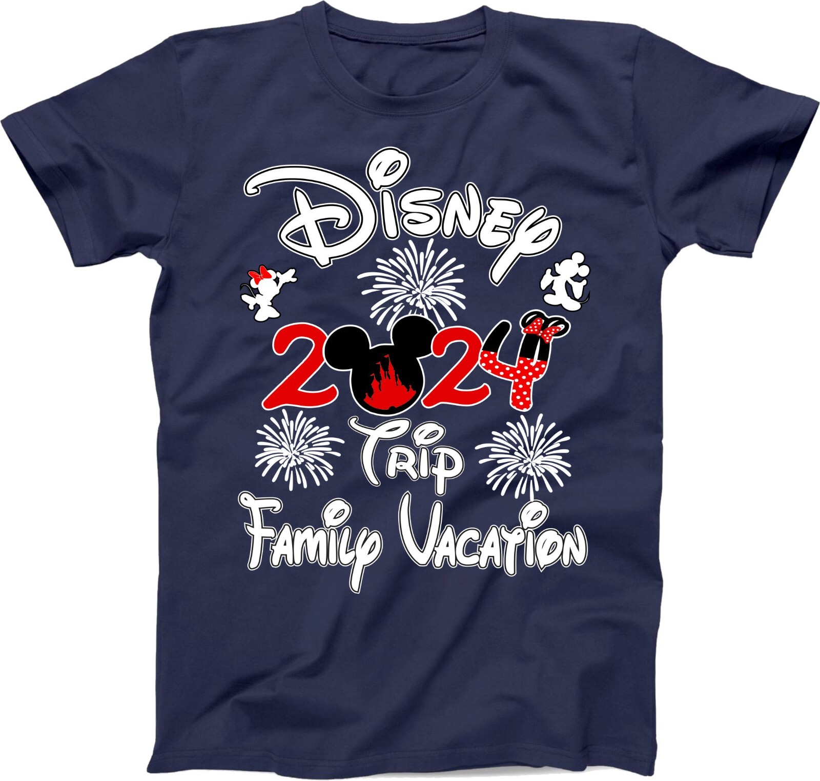 Disney Family Vacation 2024 fire works, Mickey, Minnie, Family Trip, Squad