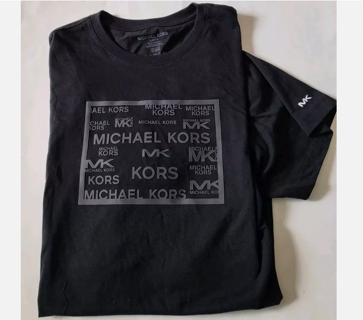 MICHAEL KORS Mens crew neck graphic Logo t-shirt Size M L XL 2XL Black Navy