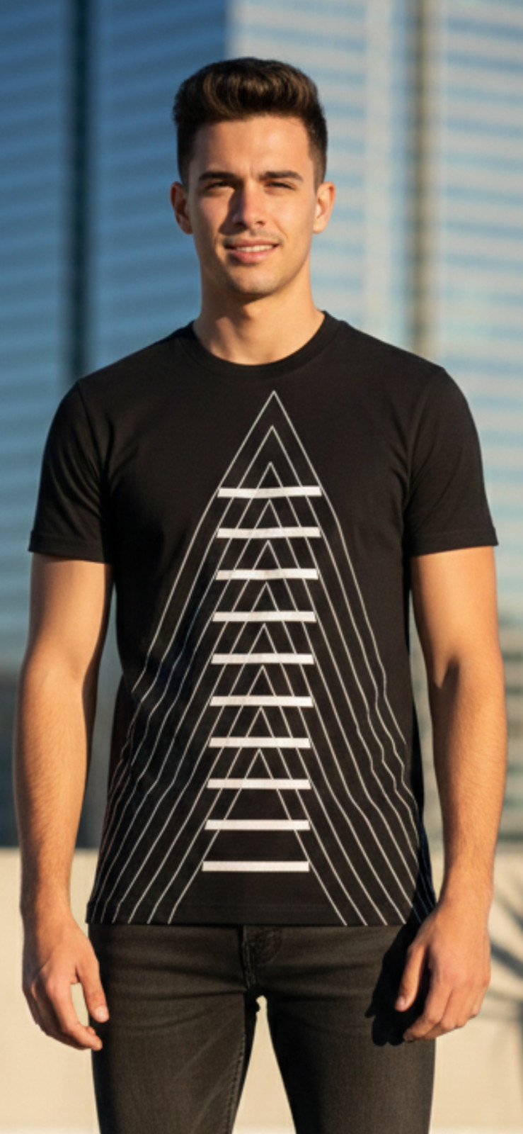ARMANI EXCHANGE Black White INVERTED Short Sleeve Slim Fit Designer T-shirt NWT