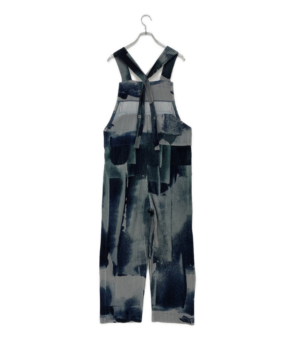HOMME PLISSE ISSEY MIYAKE WIND WALK Pleated Overalls Blue HP51JI359 Sz 1 Men
