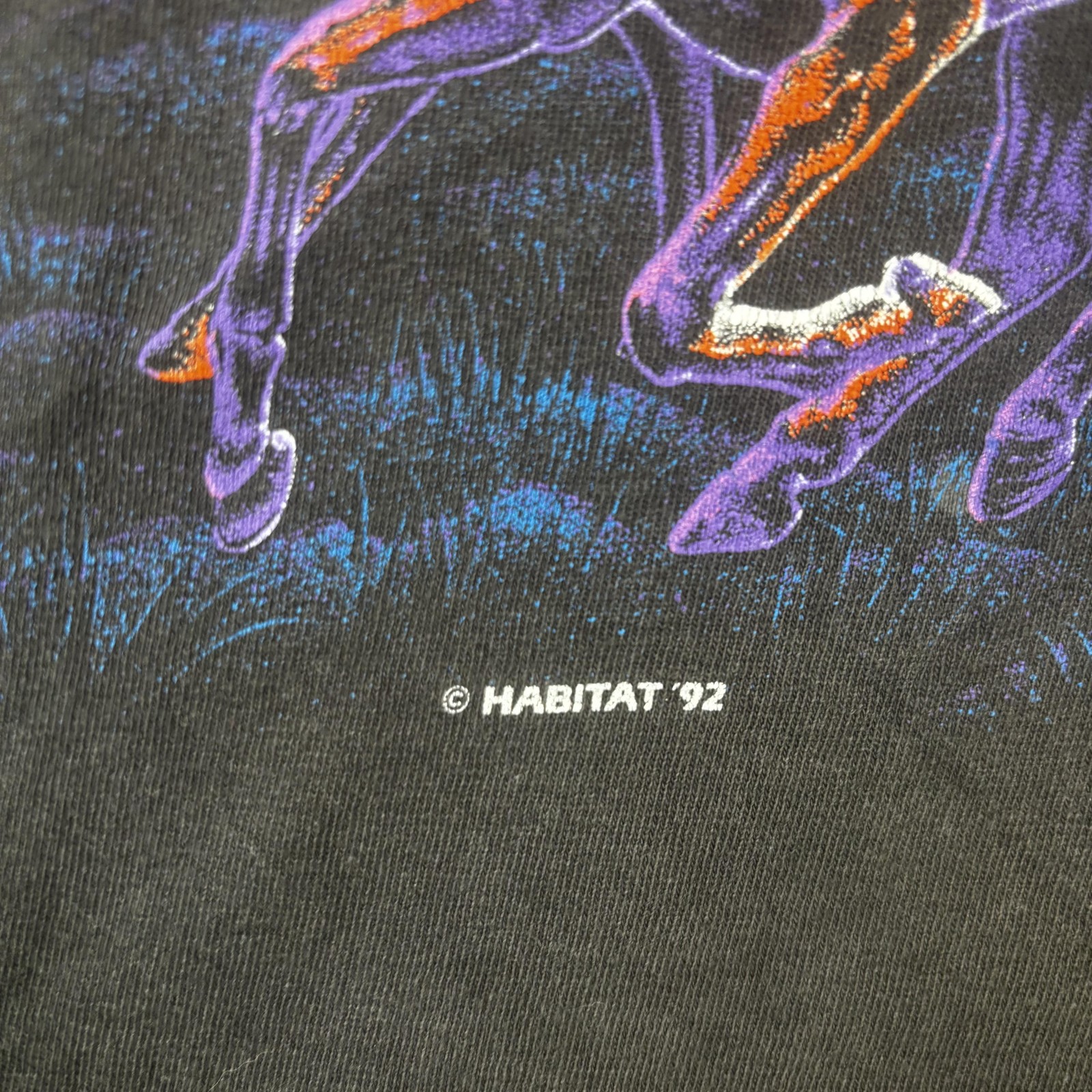 Vintage Signal Sport Shirt Mens Large Black Horses Lightning Double Sided 1992