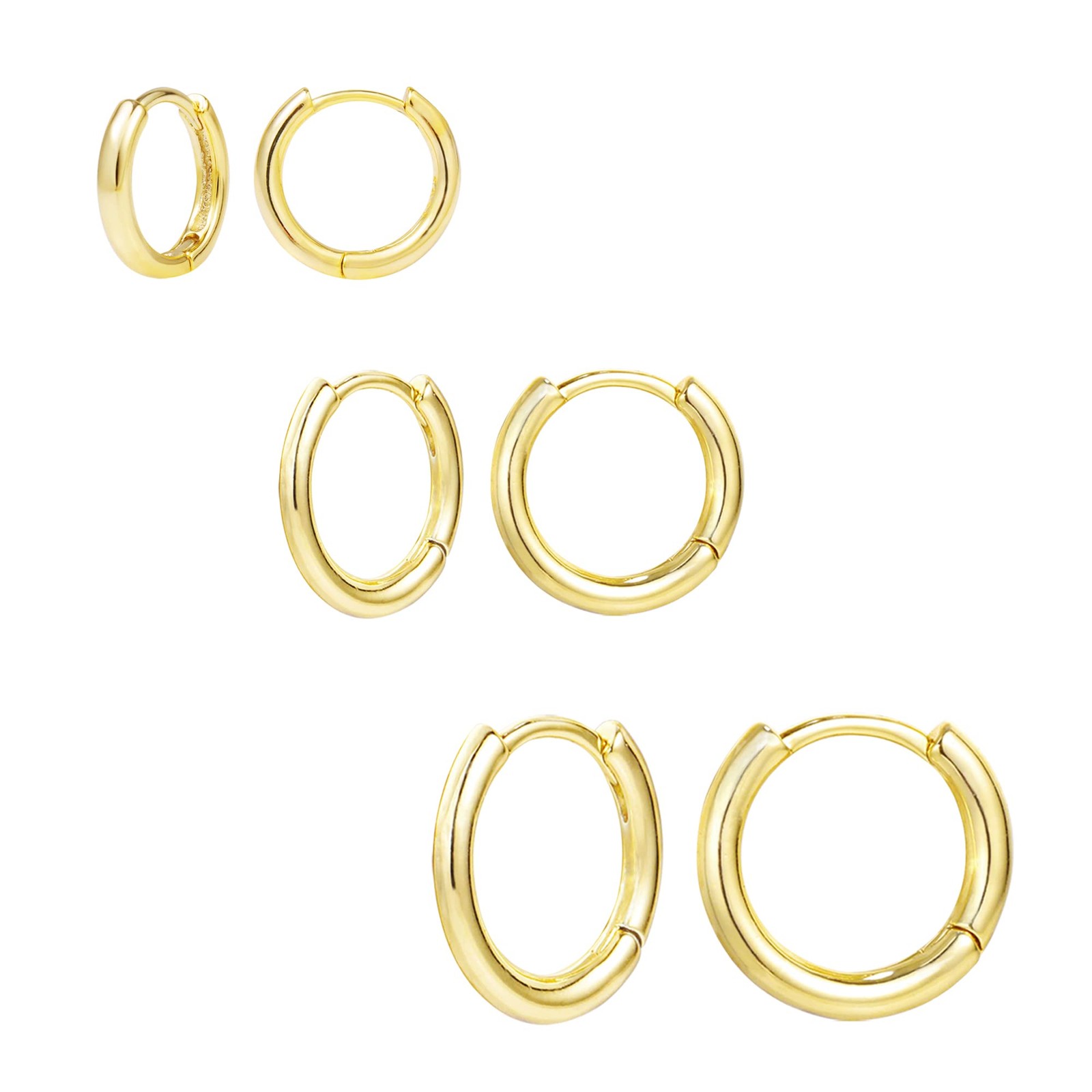 14K Gold Small Huggie Hoop Earrings for Women 925 Sterling Silver Hypoallerge…