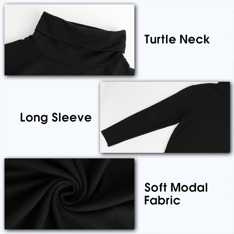 Men’s High-Neck Mock Turtleneck Solid Undershirt Long Sleeve Ultra-Soft Pullover