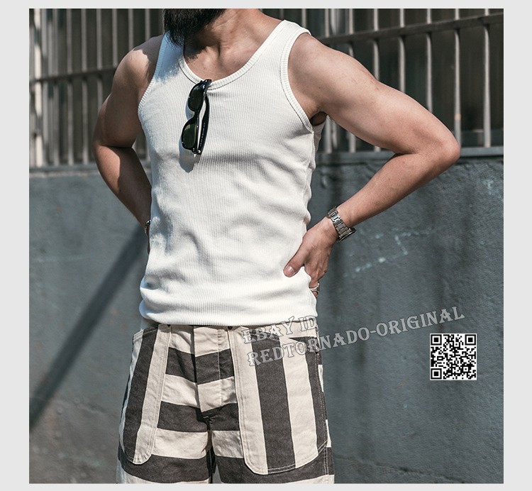NON STOCK Summer Men Tank Cotton Basic Tee Slim Casual Ribbed Sleeveless T-Shirt