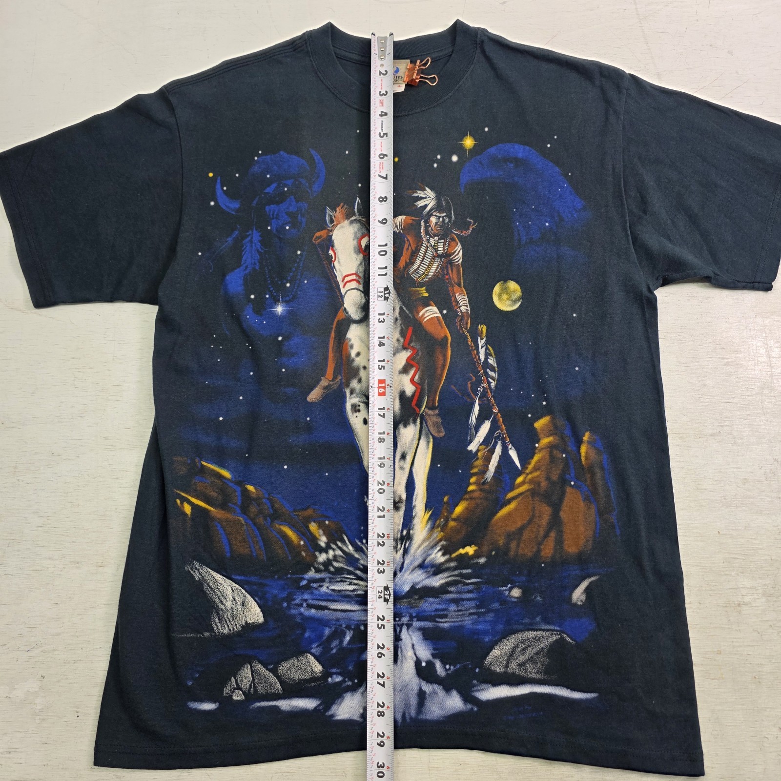 Liquid Blue Native American Horse AOP T-Shirt Mens L Brian Fox 1998 Vintage EUC