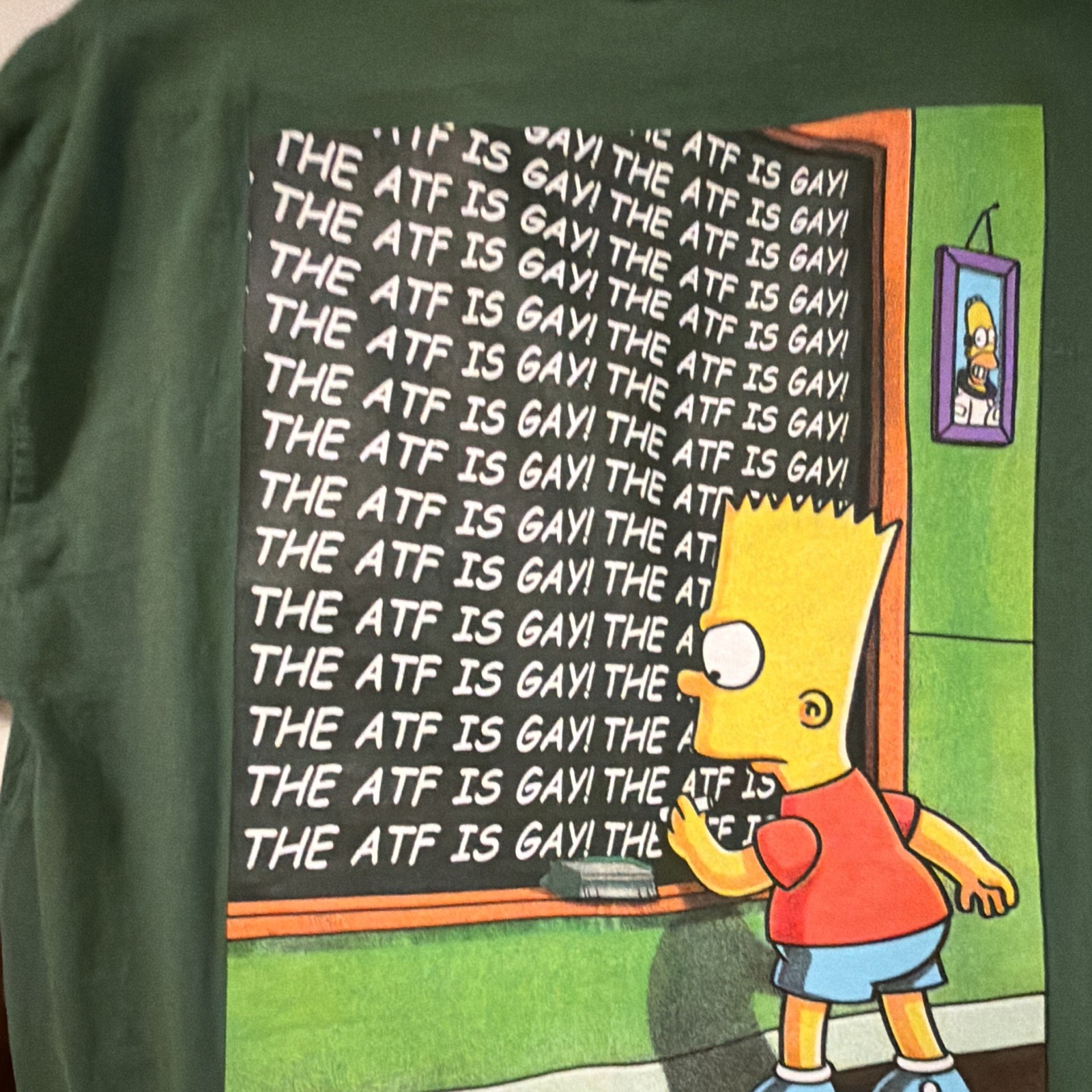 Dirty Kid The Simpsons Double-Sided Green Men’s M Short Sleeve Crew Neck Tee