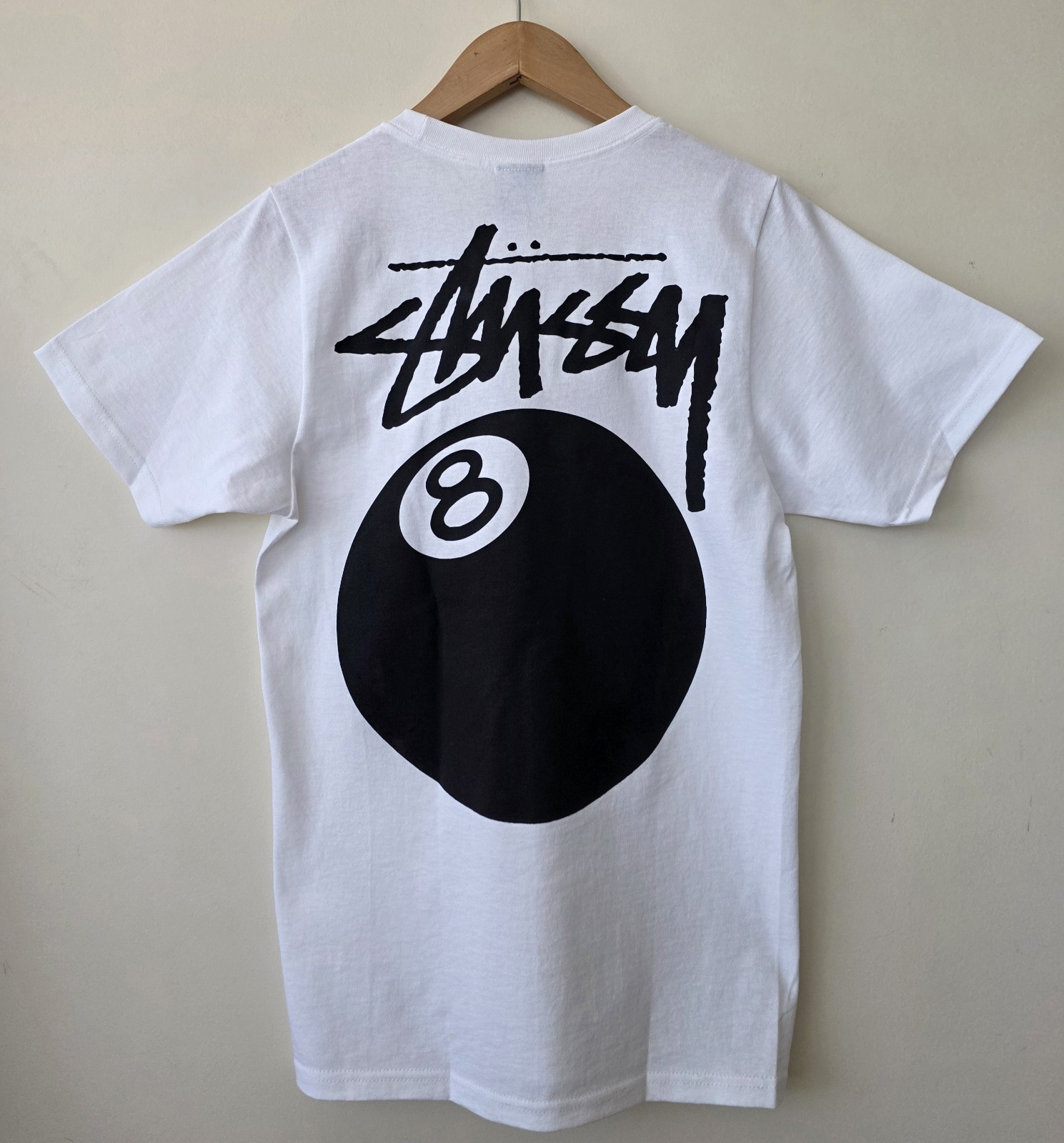 Stussy 8 Ball T-Shirt RARE XS White NWOT