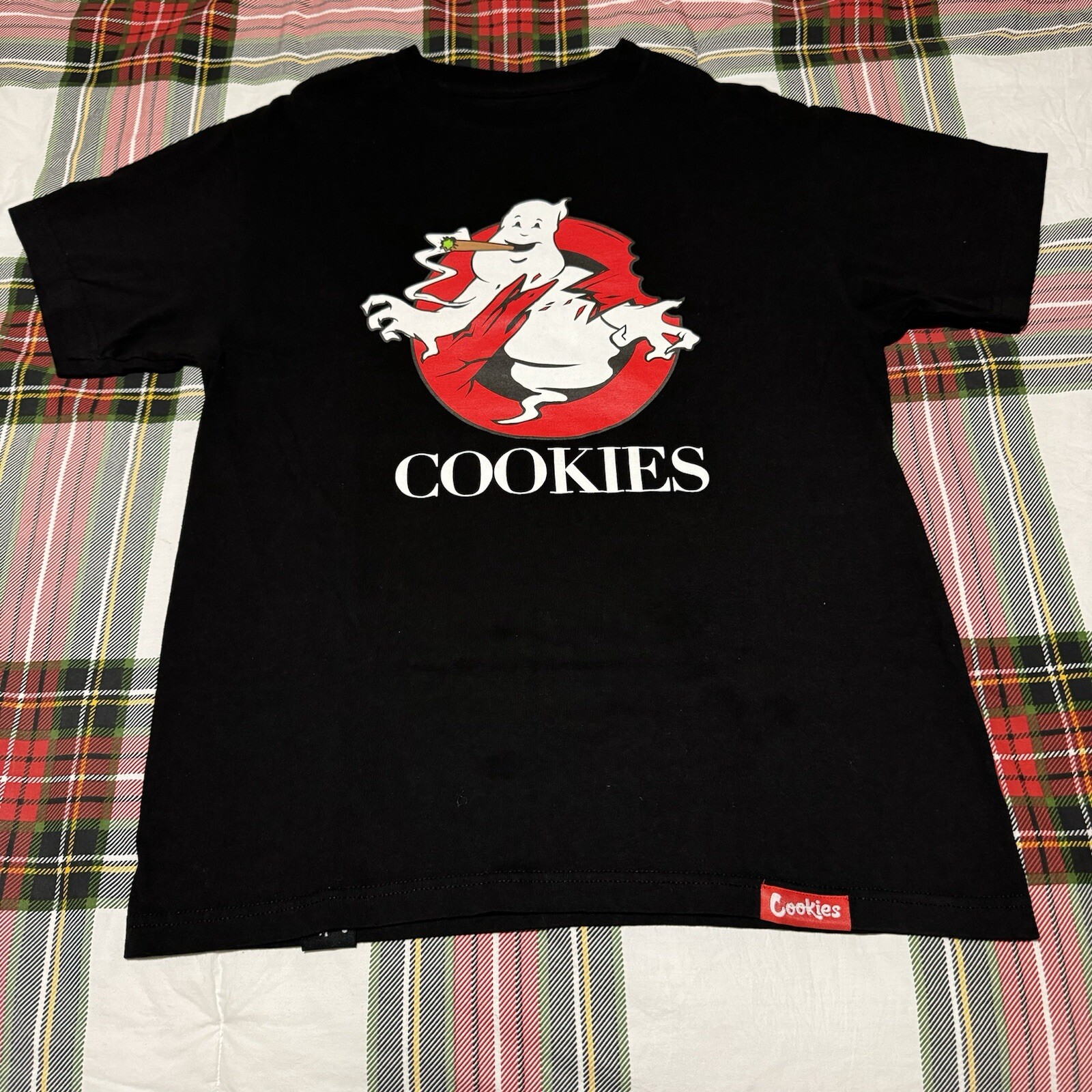 Cookies SF Ghostbusters Black T-Shirt Size Medium 100% Authentic Cotton PREOWNED