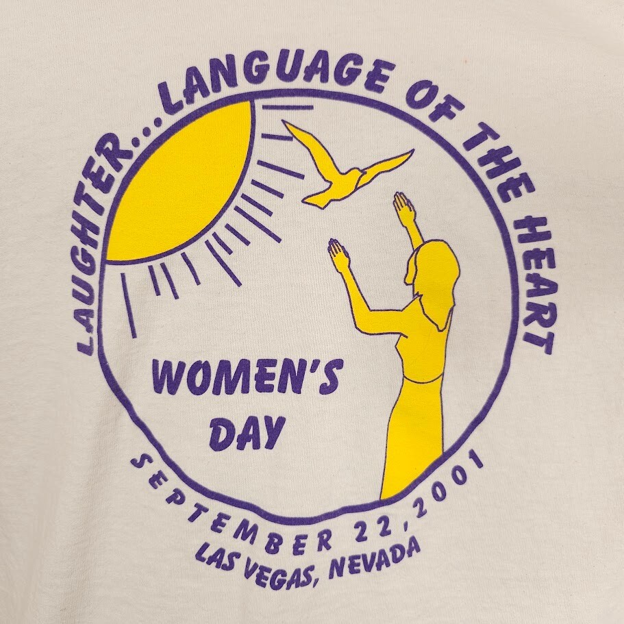 Vintage Womens Day T Shirt Mens Size Large Cream Y2K 2001 Language Of The Heart