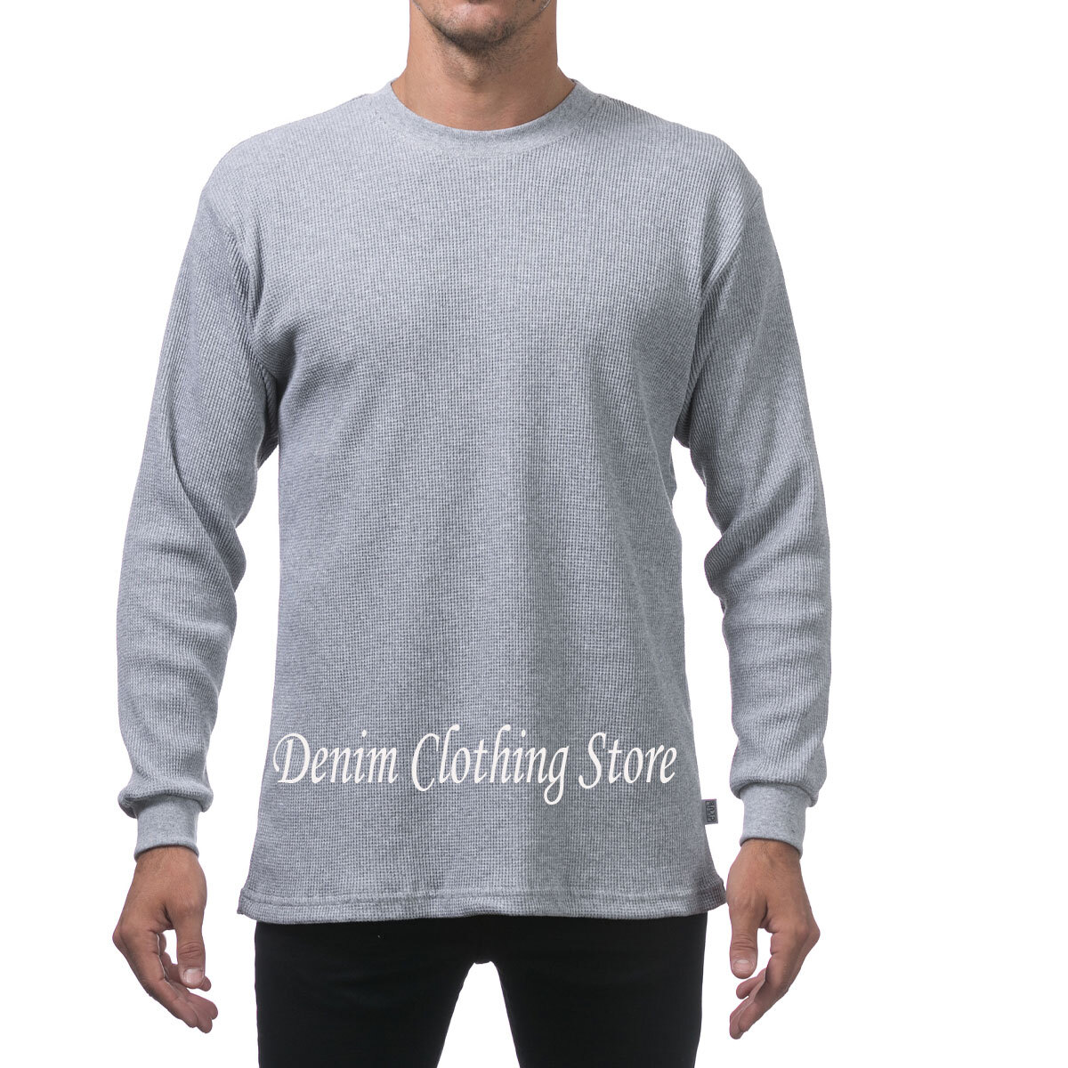 New PROCLUB Men’s Heavyweight THERMAL Top Long Sleeve Shirts Waffle Solid S-5XL