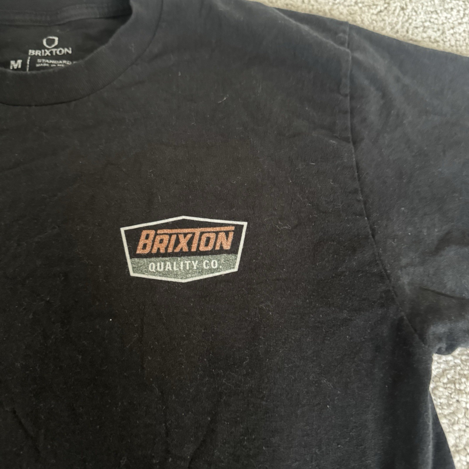 Brixton Black Double-Sided Graphic Print T-Shirt Mens M Regular Standard Fit