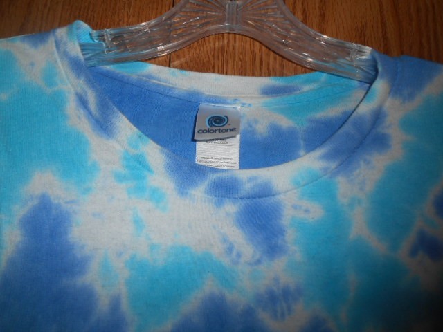 “Salty FOREVER Florida” (XL) Sharp! TIE-DYE T-Shirt EUC Blues/White 100% Cotton