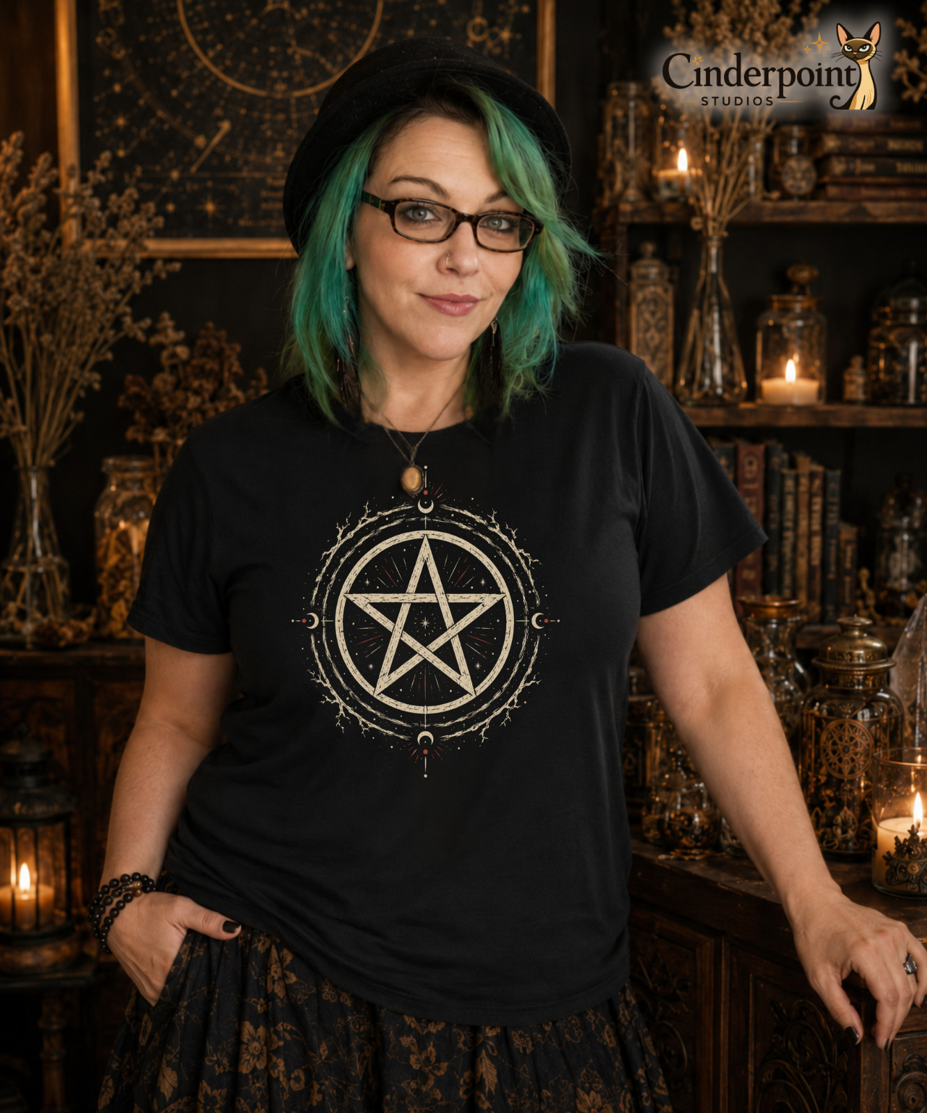 Pentacle Witchcraft T Shirt Occult Pagan Symbol Black Cotton Unisex Tee XS-5XL