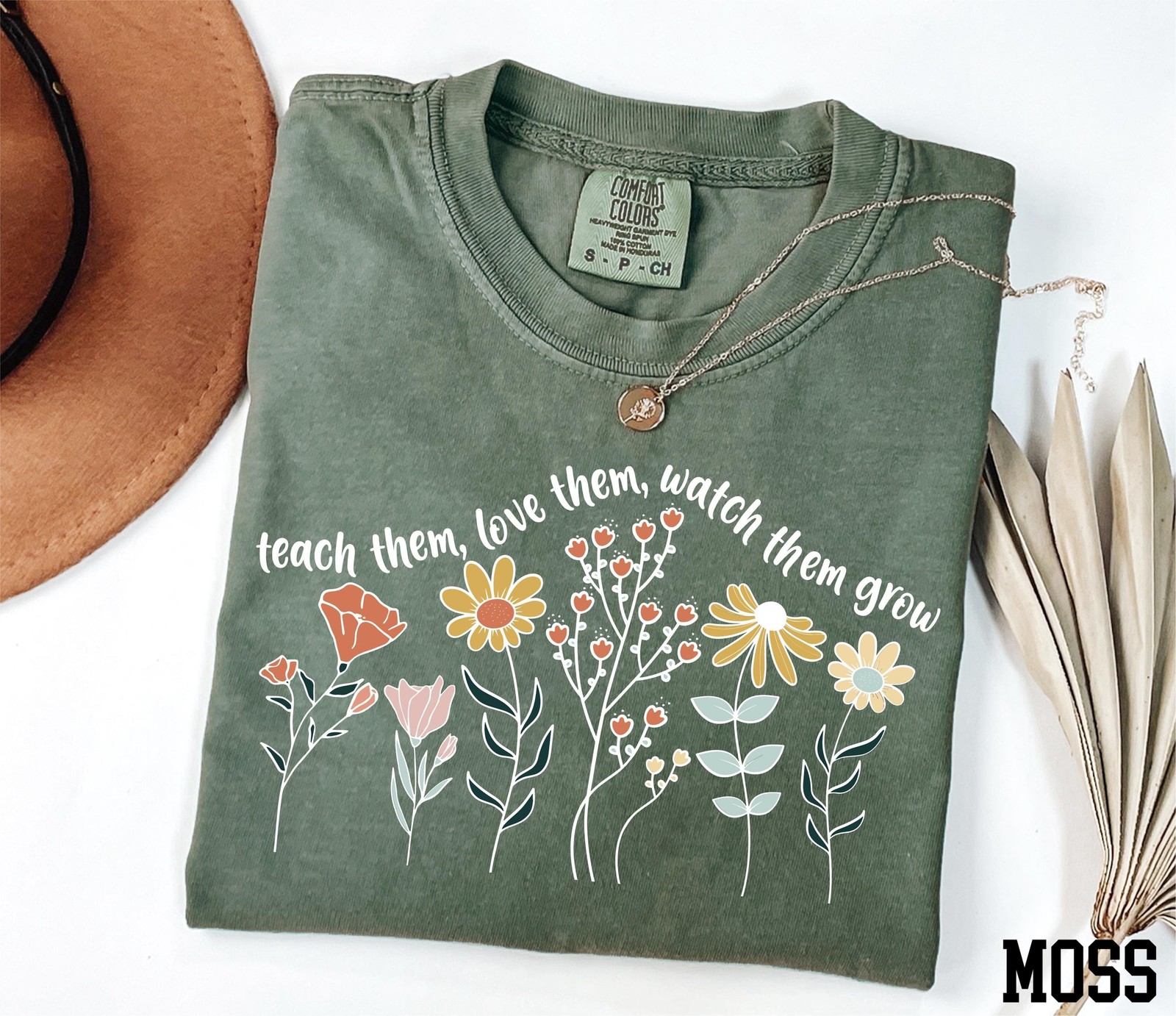 Comfort Colors Teach Them Love Them Watch Them Grow Shirt Floral Teacher Shirt