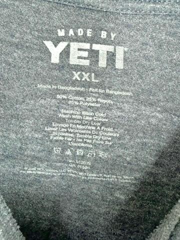 YETI Coolers Sunset Logo T-Shirt Mens XXL Blue Heathered Tri-Blend Short Sleeve