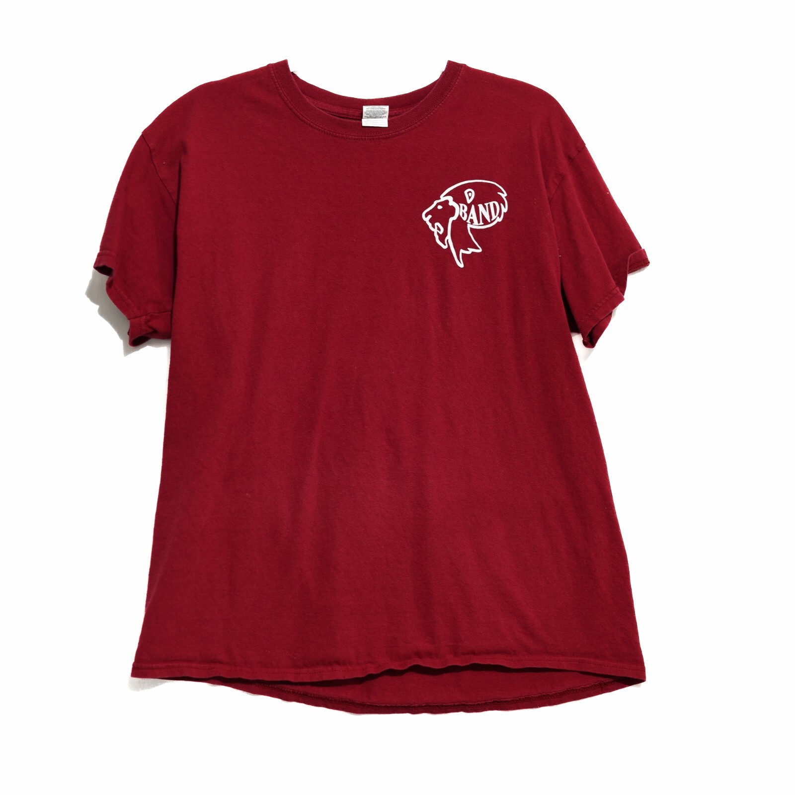 Gildan Men Maroon TShirt Round Neck Solid Graphic Casual Pullover Short Sleeve L