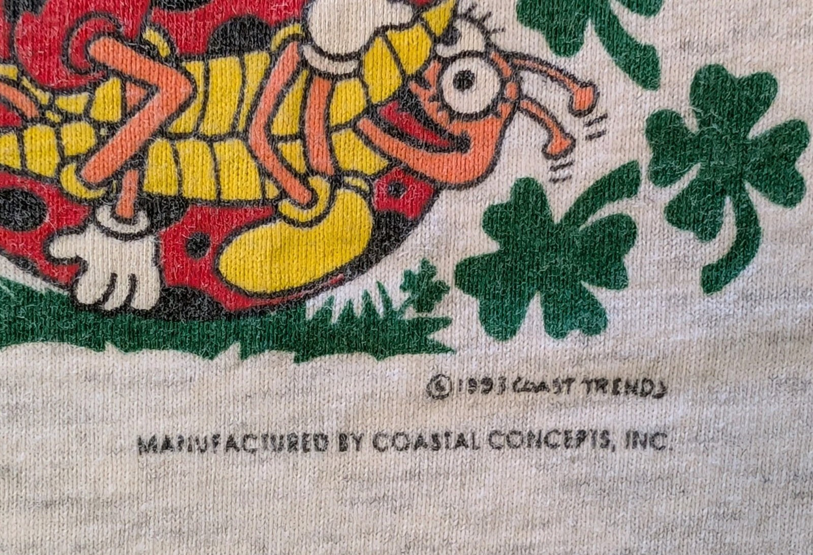 Vintage 1993 Risque Funny Ladybug Positions Four Leaf Clovers Shirt Coast Trends