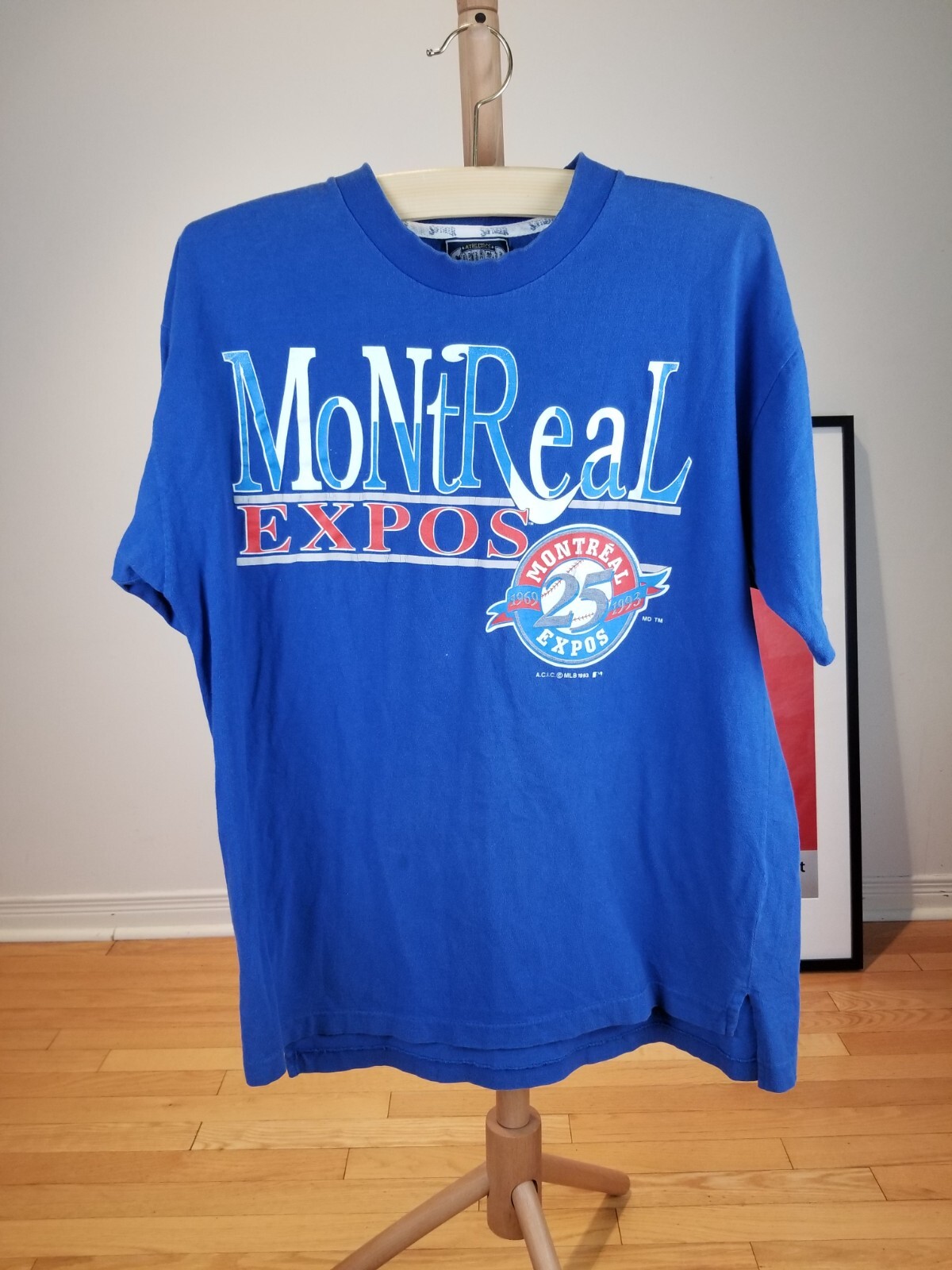VINTAGE 90′ MONTREAL EXPOS MLB BASEBALL SINGLE STITCH T-SHIRT SZ MEDIUM
