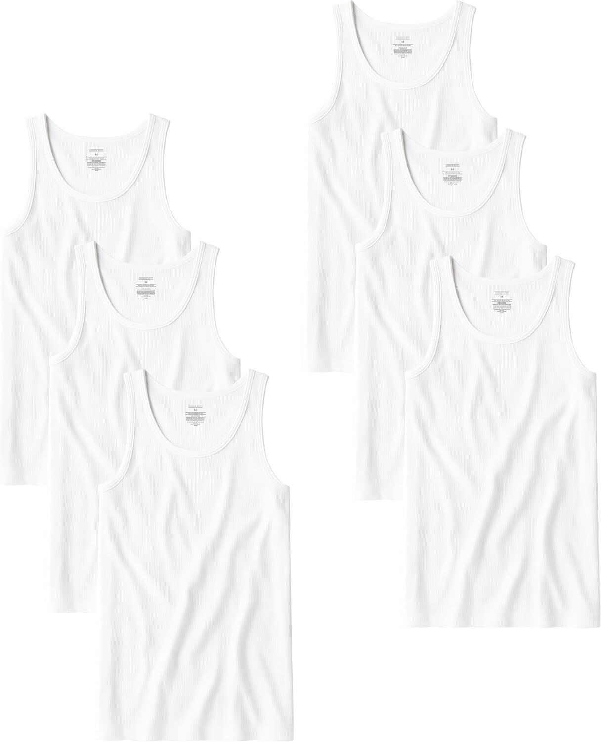 Men’s Cotton Tank Tops Tag Free Soft Ribbed Undershirts Multi Pack Breathable