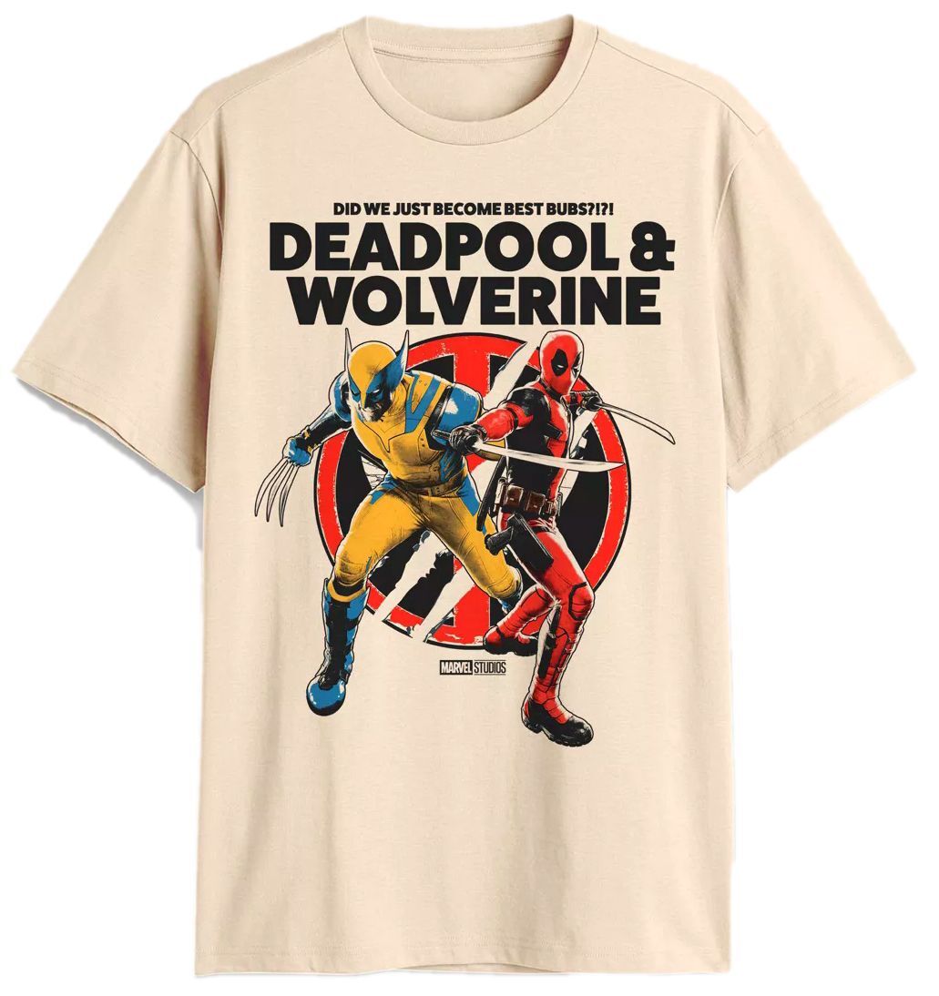 Deadpool & Wolverine Mens T-Shirt – Best Bubs? Duo in Combo Logo Image