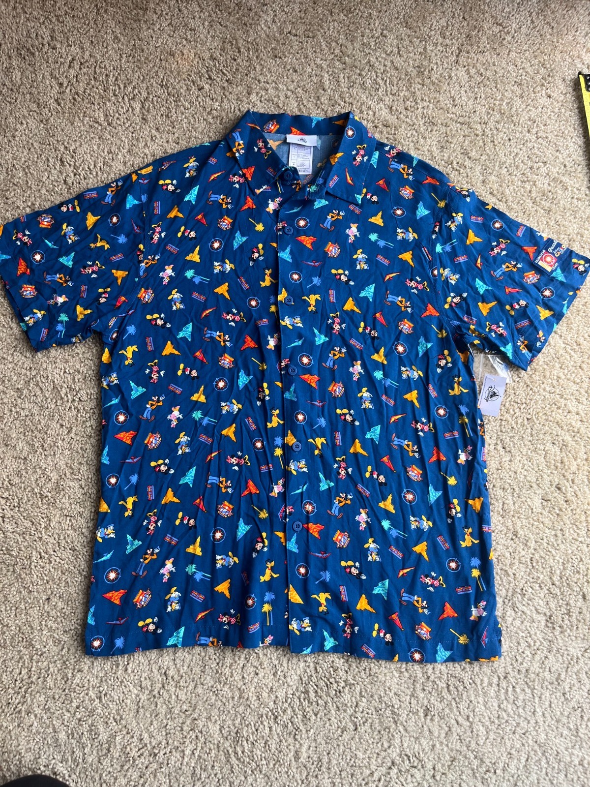 Disney California Adventure 20th Anniversary Camp Shirt Hawaiian Button Up Men’s