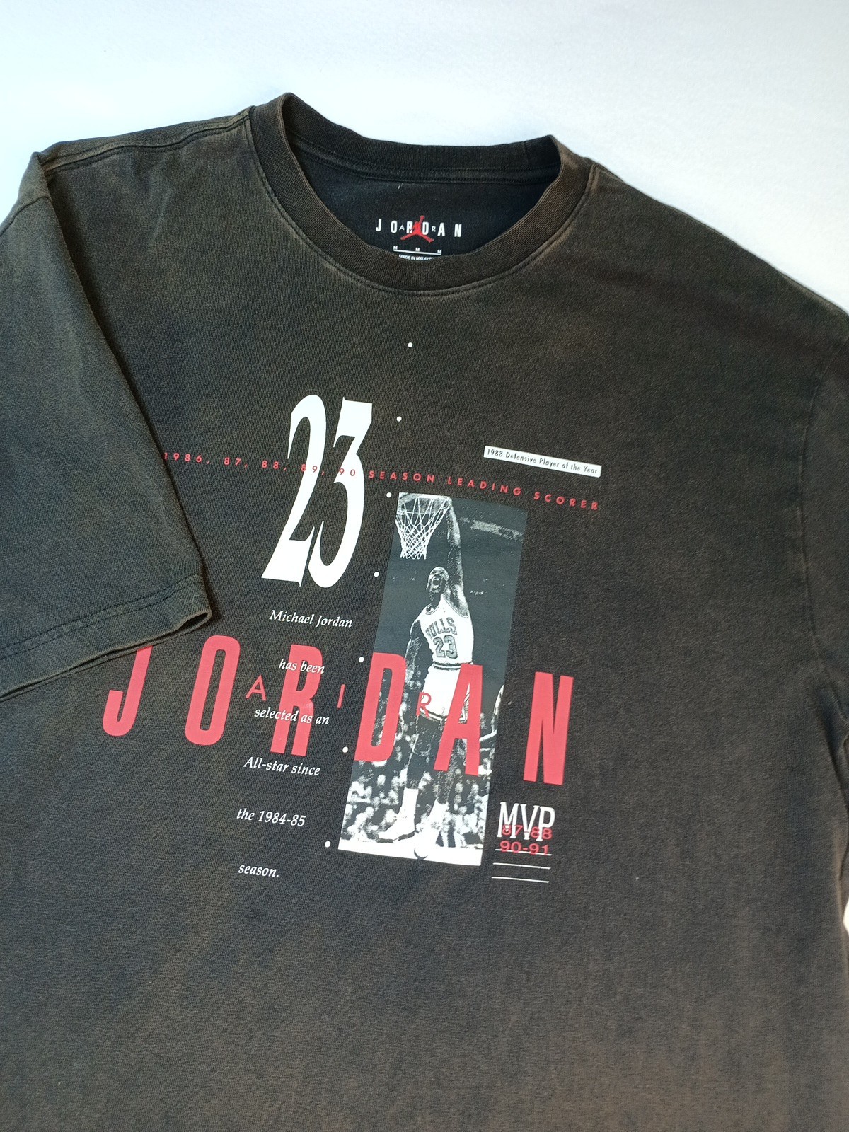 Nike Air Jordan Reissue Graphic T-Shirt Black Red & White Men’s Sz M