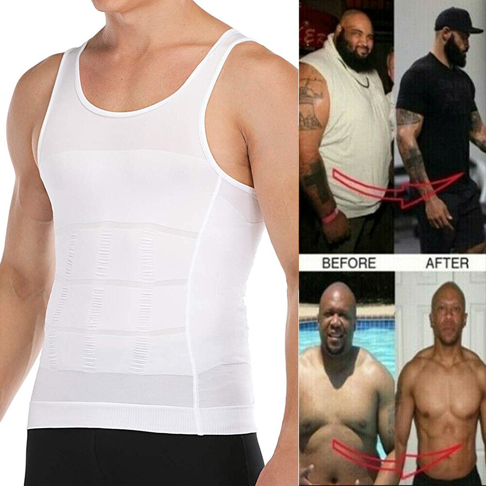 US Men Slimming Body Shaper Posture Corrector Vest Abdomen Compression Tank Tops