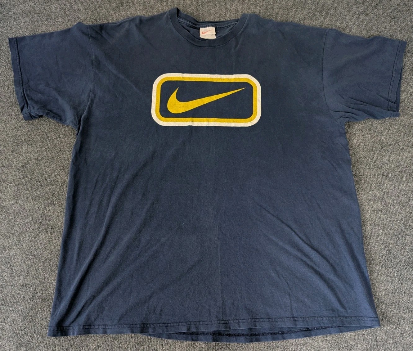 Vintage Nike Shirt Mens 2XL XXL Blue Center Swoosh Air Made USA 90s Basketball