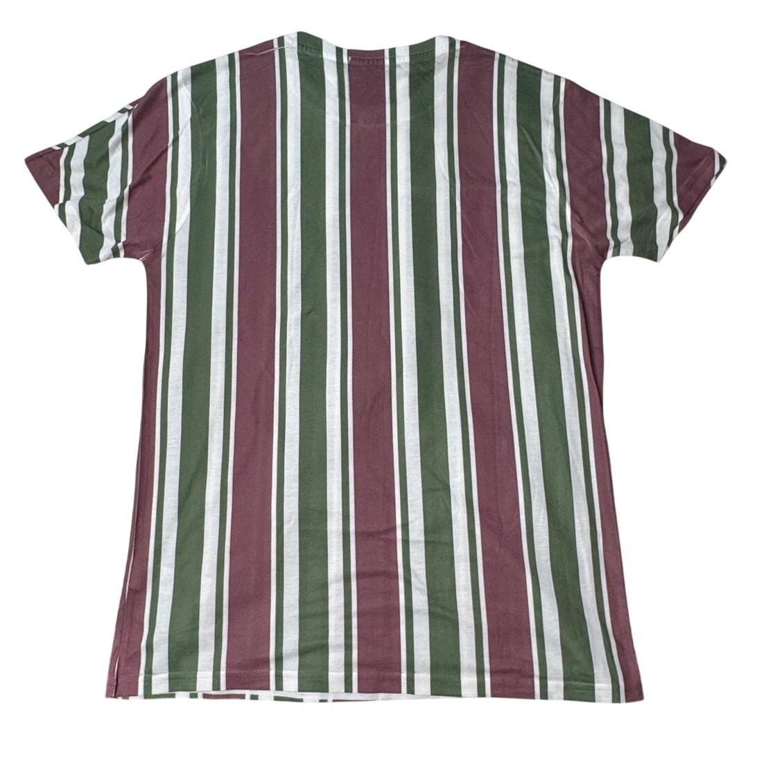 boohooMAN Mens Knit Shirt Bundle Pink Green Navy Yellow Stripe 2 Pack Medium