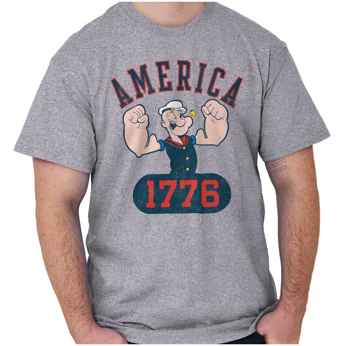 Popeye The Sailor Man America 1776 Graphic T Shirt Men or Women