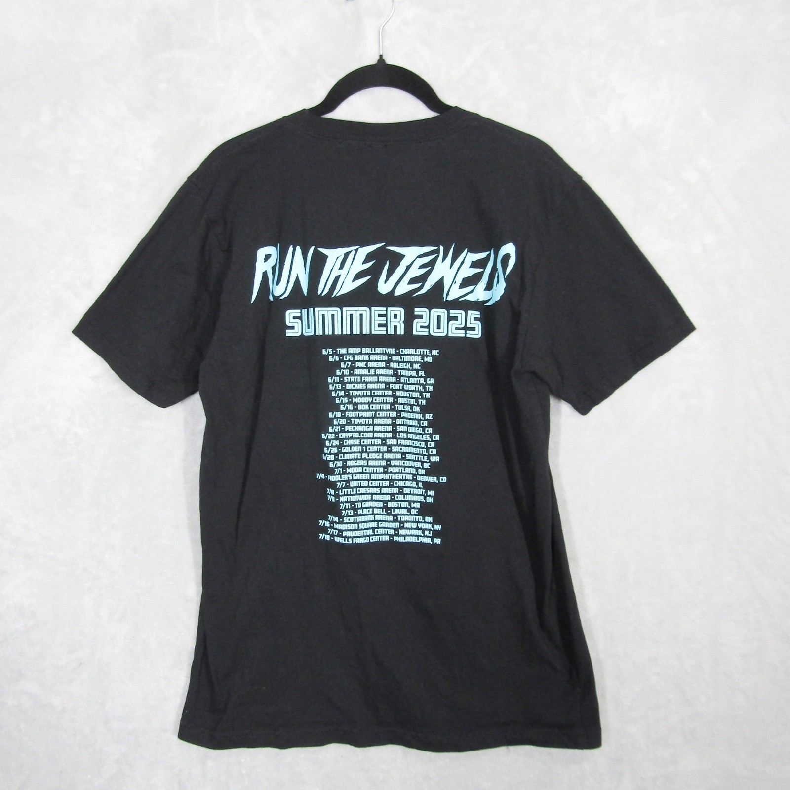 Run The Jewels Mens Black Graphic T Shirt Size Medium Summer 2025 Tour Concert