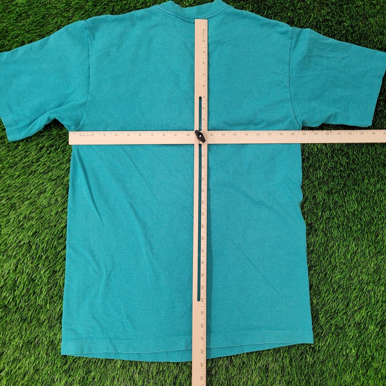 Vintage 90s MOD Stripes Blank Shirt S/M 20×28 Blue USA