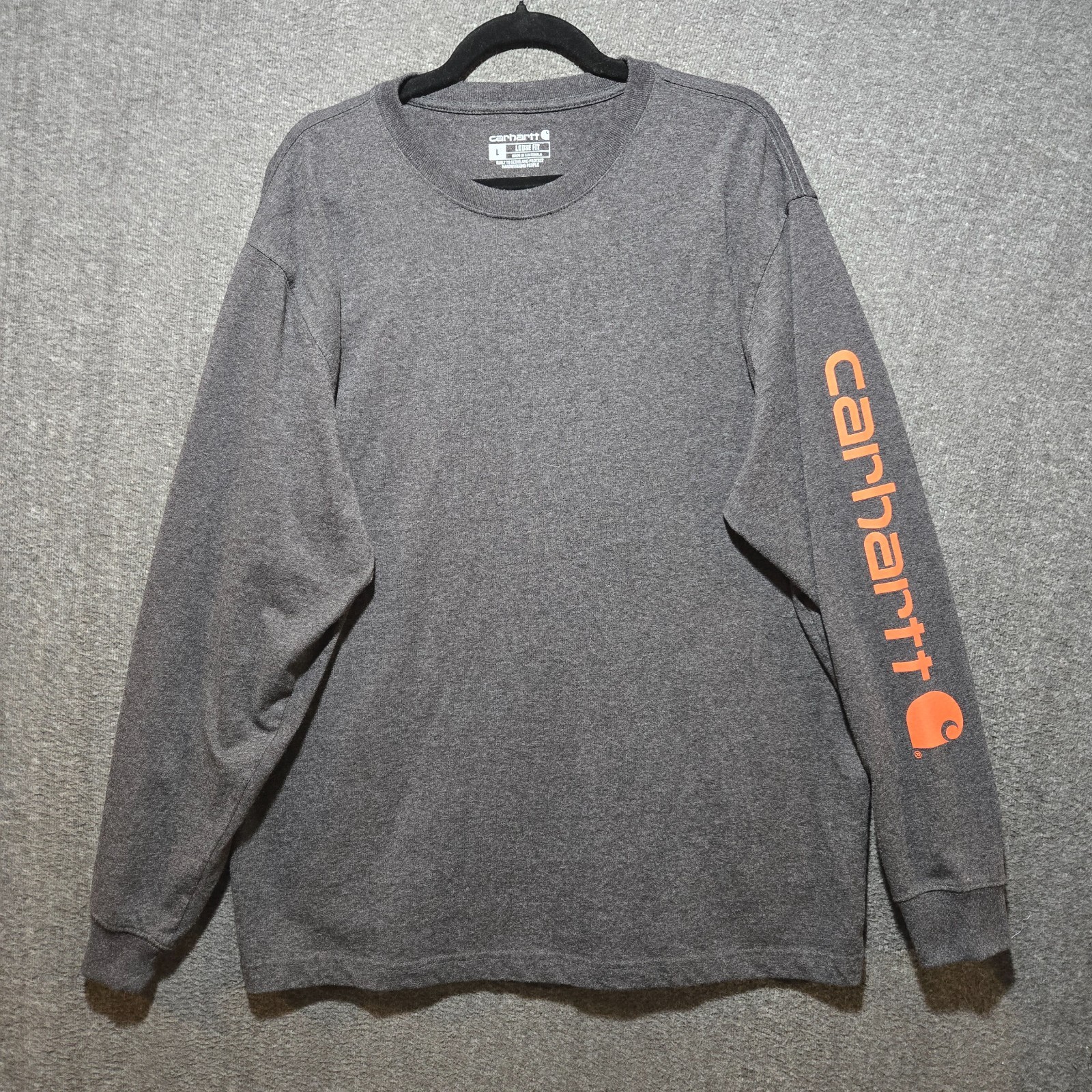 Carhartt Loose Fit Long Sleeve Logo T-Shirt Navy K231 CRH Large