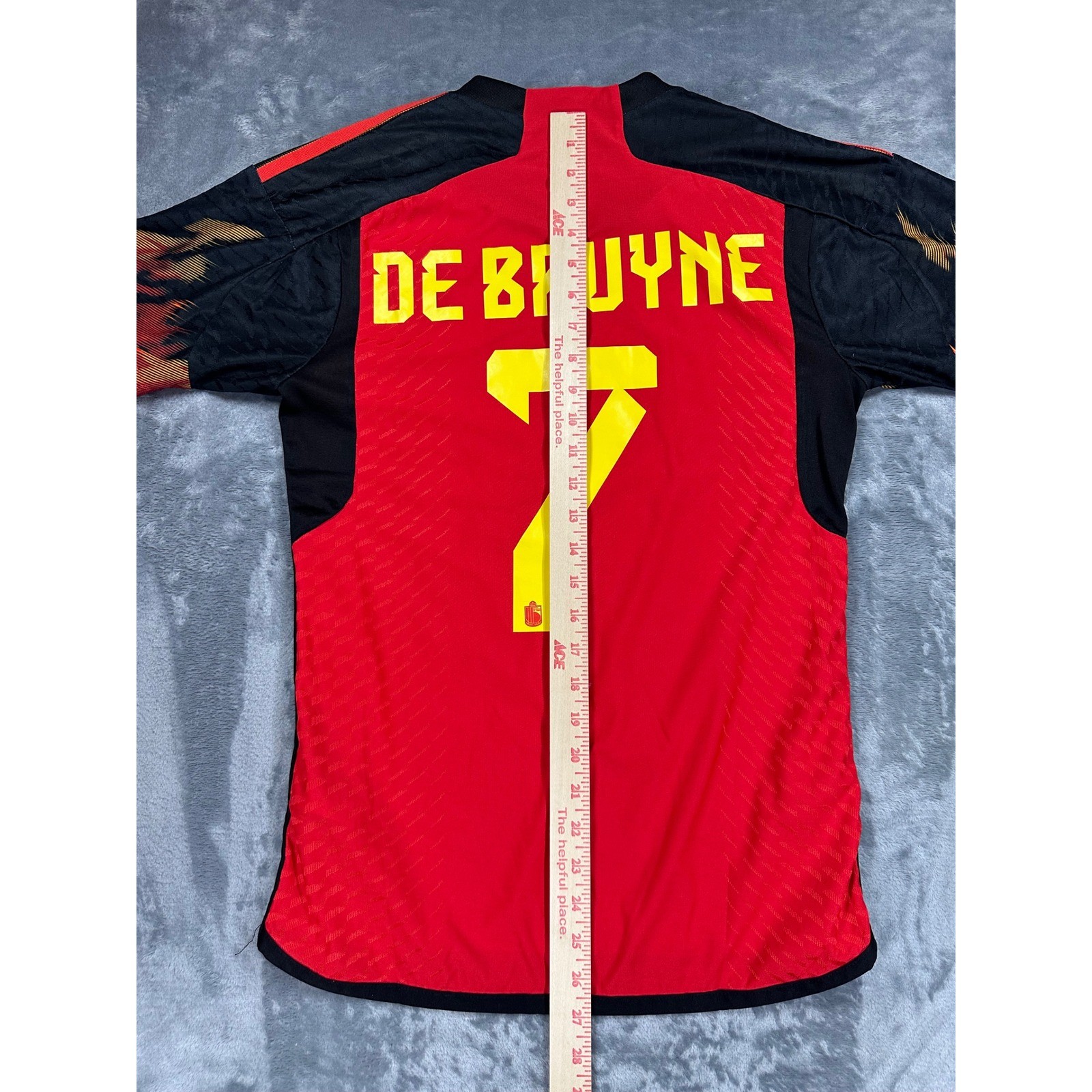 Adidas Belgium 2022 Home Authentic Jersey De Bruyne 7 Mens Small Red Soccer