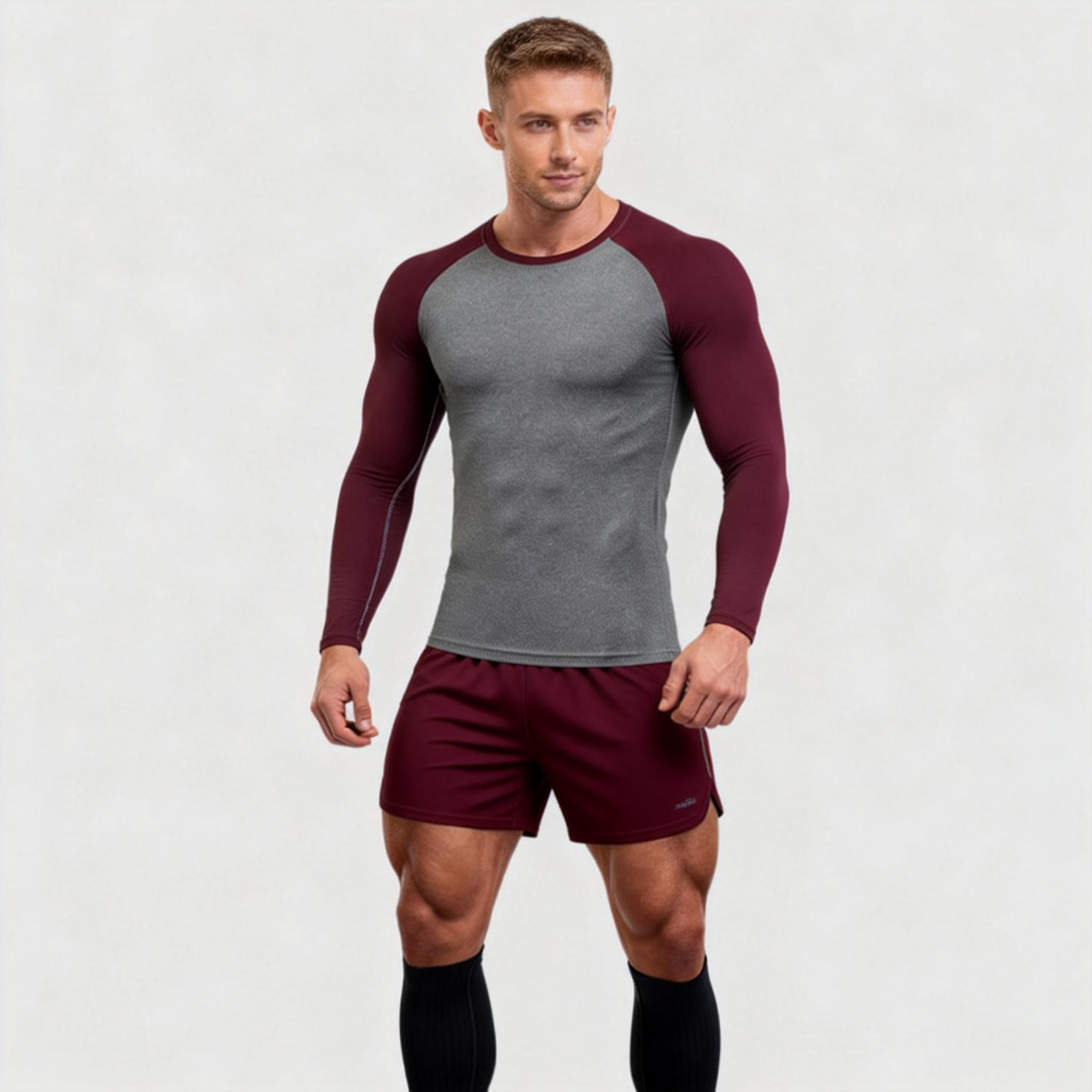 4 Colors Athletic Long Sleeve Compression Shirts Dry Fit Sports Gym Shirts