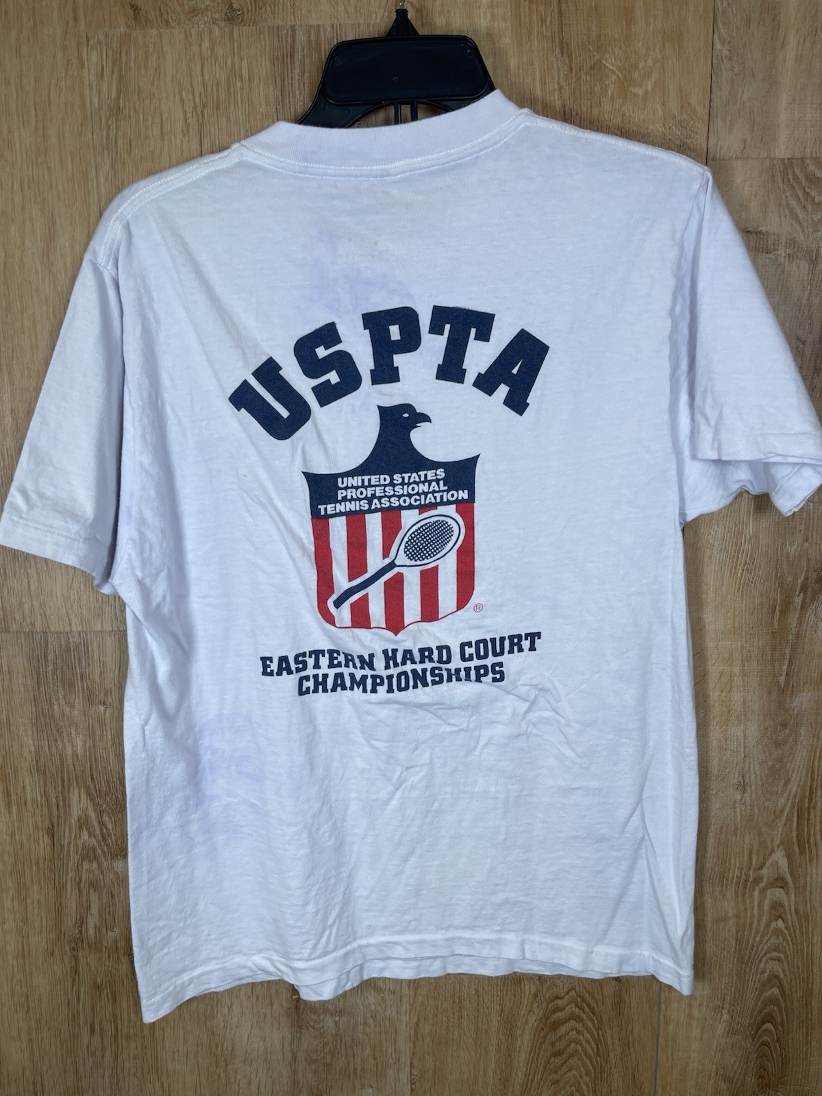 Vintage Single Stitch USPTA Tennis T Shirt As Is Lrg
