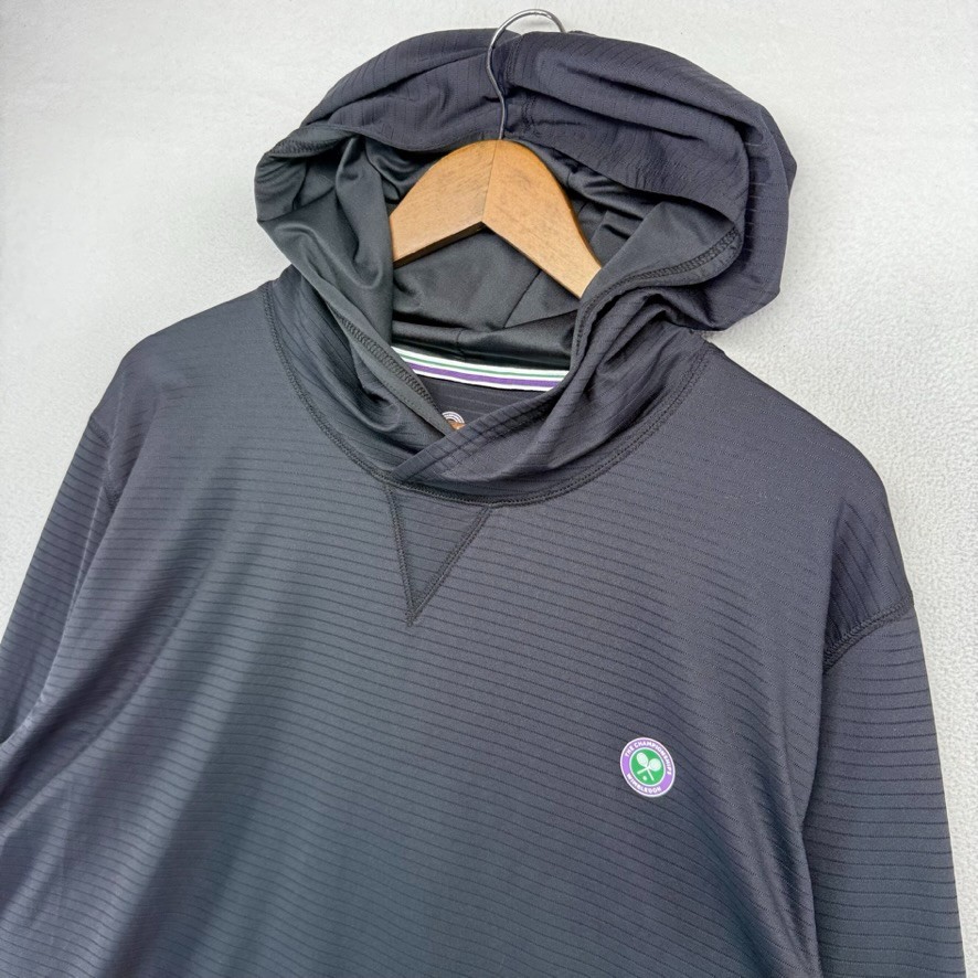 Wimbledon Championship Hoodie Men’s 2XL black Lightweight Shirt Tennis Stretch