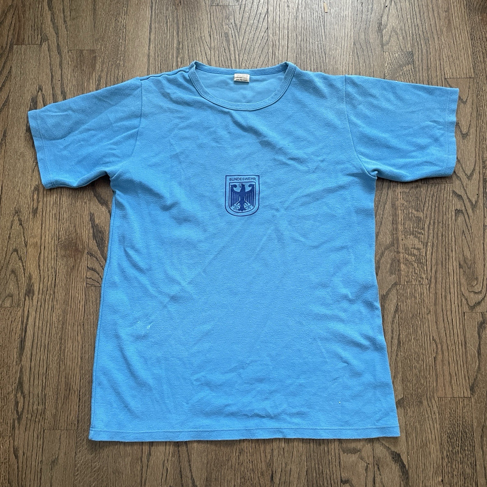 Vintage 90’s German Army Bundeswehr Athletic Blue T-Shirt Men’s Medium Military
