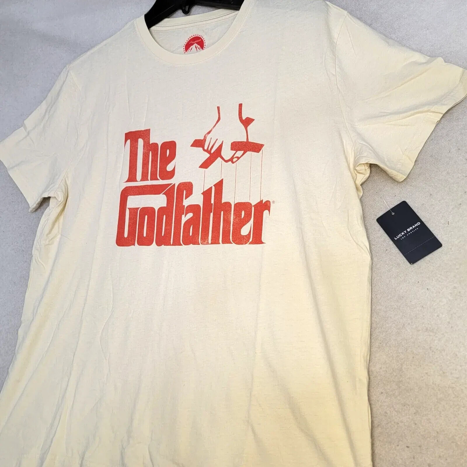 Lucky Brand Godfather Mens Extra Large XL Beige Paramount Movie Casual Logo NWT