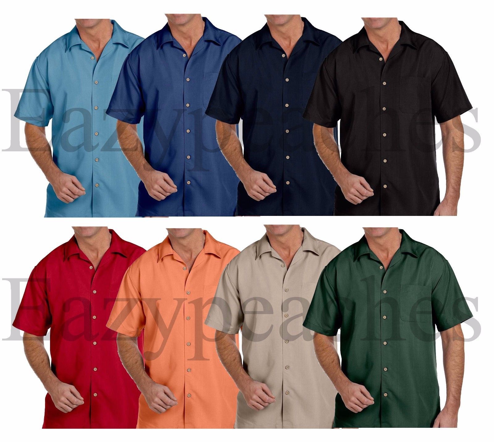Peaches Pick – “CUBAVERA STYLE” Men’s S-5XL 6XL SHADOWBOX Button Down Camp Shirt