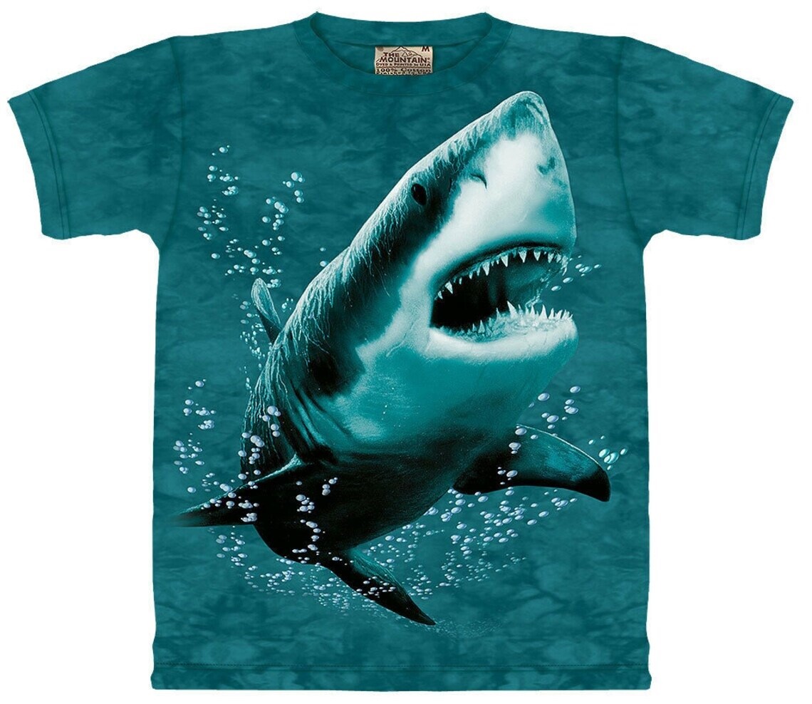 Shark Underwater Blue Ocean Fish Aquatic Sharks Tank T-Shirt Mountain Animal L