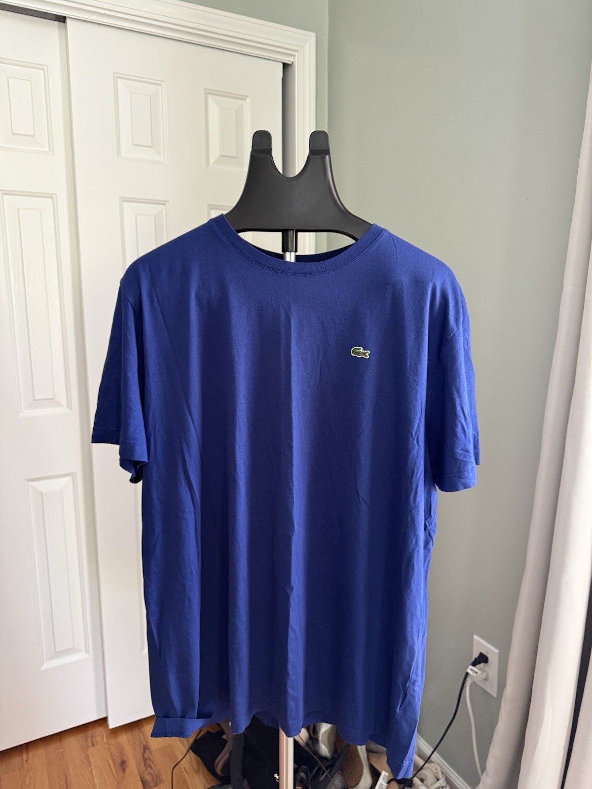 Lacoste 4XL Royal Blue Pima Cotton Crew Neck T Shirt Embroidered Crocodile Logo