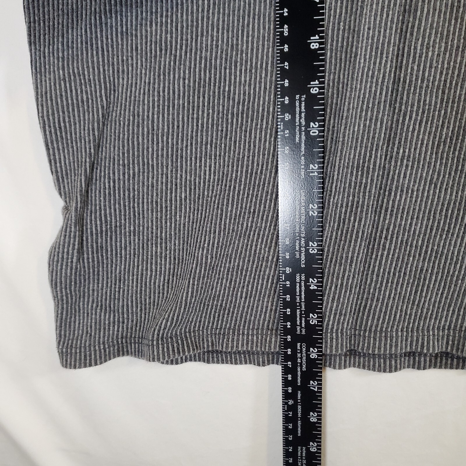 Cal Cru Gray Ribbed Polycotton Made in USA VTG 80s 90s XL TShirt T-Shirt Top