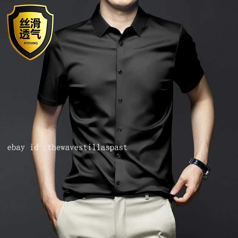 Men’s Shirt Long Sleeve Non Iron Wrinkle Resistant Business Dress Casual Shirt